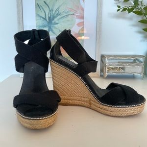 Black Tory Burch wedges/heels